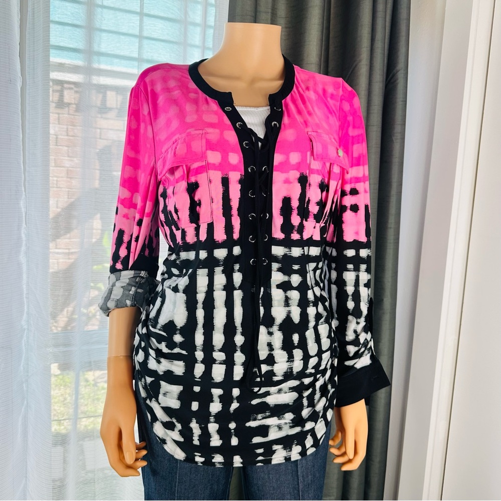 Jugaré knit top hit pink , black size M